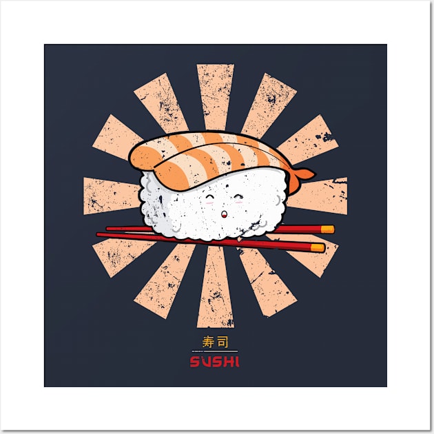 Happy Sushi Retro Japanese Wall Art by Nova5